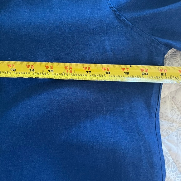 NEW Chico’s linen button down royal blue shirt top. Size 4 = Chicos size 0. NWT - Picture 9 of 9
